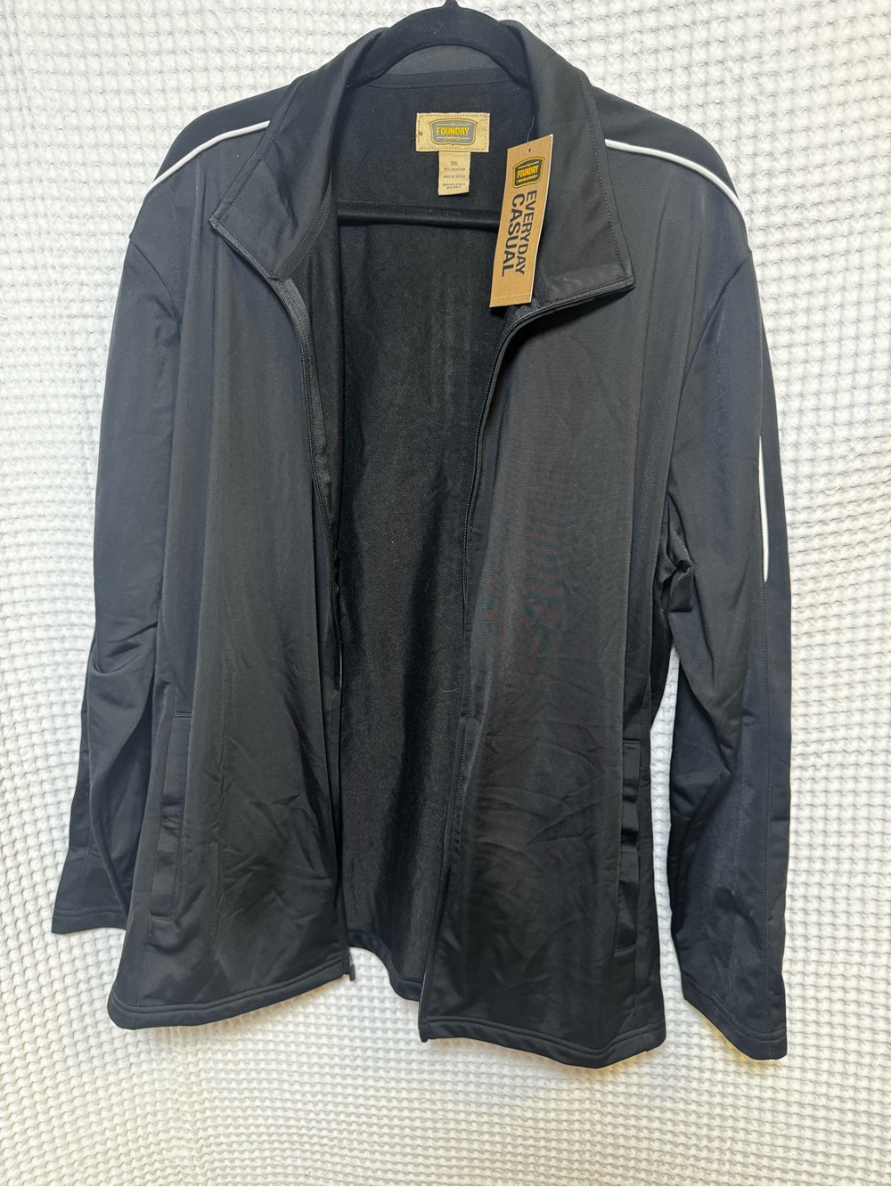 The Foundry Black White Piping Full Zip Track Jacket NWT Men’s Big & Tall, 2XL